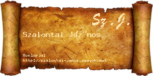 Szalontai János névjegykártya