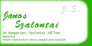 janos szalontai business card